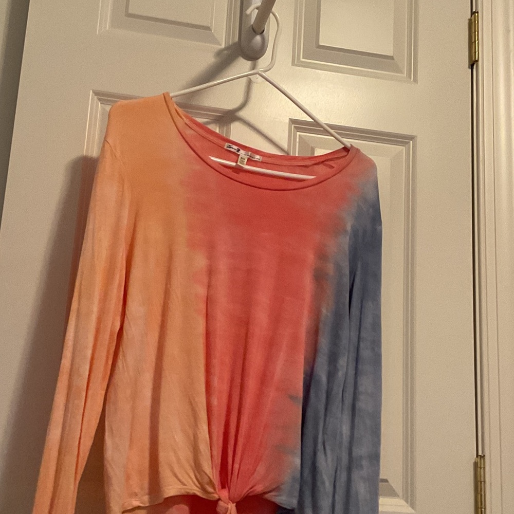 Seven7 Multicolor Tie-Dye Long Sleeve Top